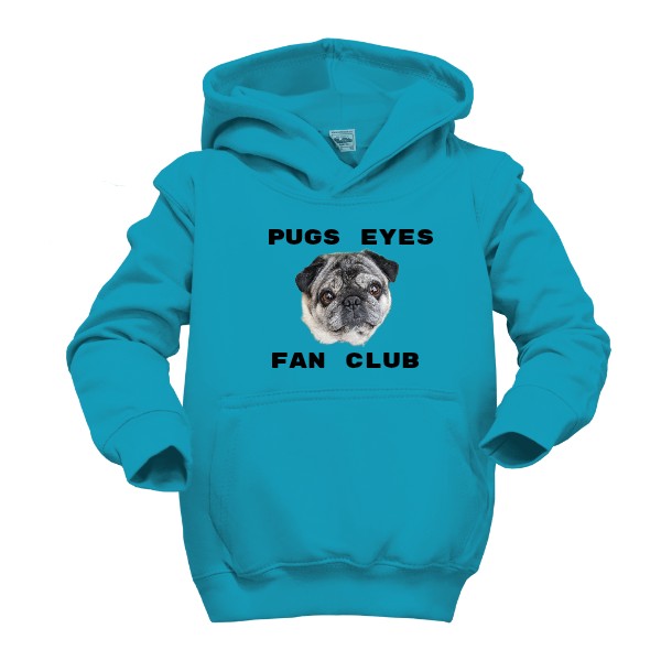 Dětská mikina s kapucí s potiskem Bezovy mops fan club
