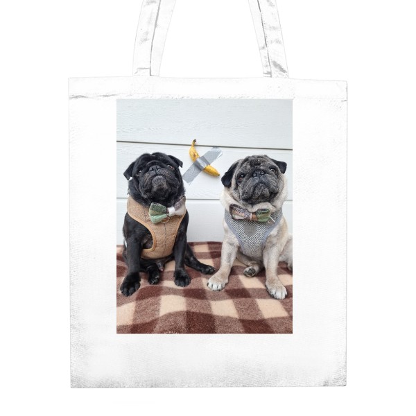 Nákupní taška unisex s potiskem Taška mopsíci s banánem