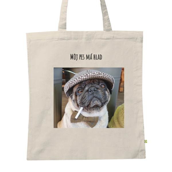 BIO plátěná taška s potiskem Taška mops